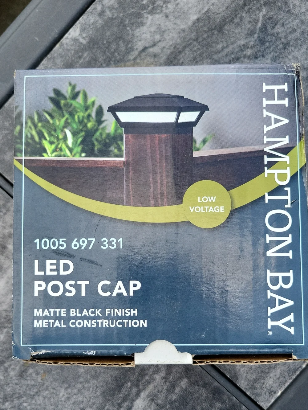 Hampton Bay Matte Black LED Post Cap - Low Voltage